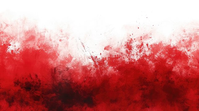 Brush painted grunge red backround isolated on white background