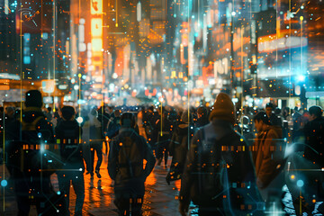 Vitrual marketplace concept - crowd of people