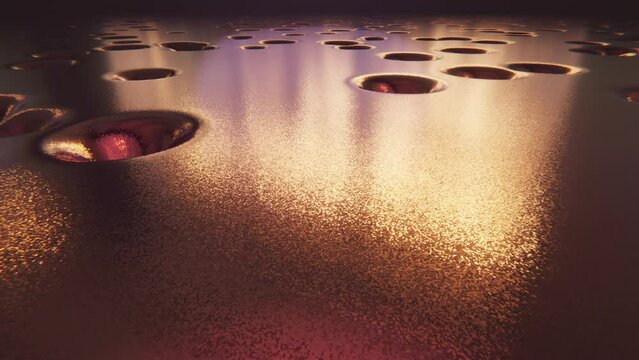 Abstract 3d luxury shiny glitter iridescent ripple smoth fabric simulation wallpaper seamless loop alien martian terrain landscape 4K 30 fps background