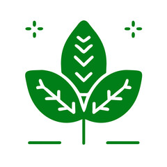 Obraz premium Leaf, Green leaf icon, symbolizing nature, growth, and sustainability, in a simple and elegant design, Leaf, plant icon