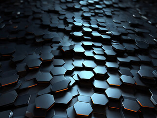 Dark hexagonal background ai generated