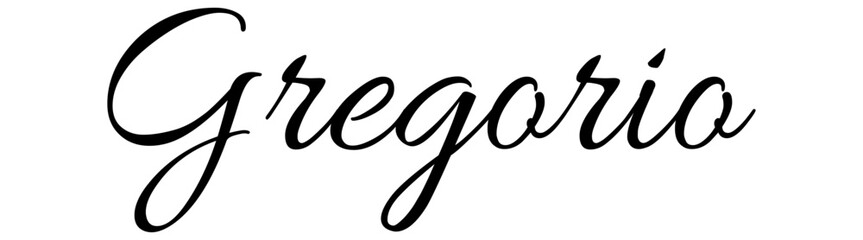 Gregorio - black color - name written - ideal for websites,, presentations, greetings, banners, cards,, t-shirt, sweatshirt, prints, cricut, silhouette, sublimation
 - obrazy, fototapety, plakaty