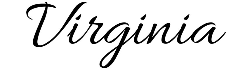 Virginia  - black color - name written - ideal for websites,, presentations, greetings, banners, cards,, t-shirt, sweatshirt, prints, cricut, silhouette, sublimation
