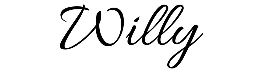  Willy - black color - name written - ideal for websites,, presentations, greetings, banners, cards,, t-shirt, sweatshirt, prints, cricut, silhouette, sublimation
 - obrazy, fototapety, plakaty