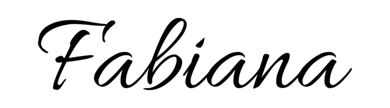  Fabiana - black color - name written - ideal for websites,, presentations, greetings, banners, cards,, t-shirt, sweatshirt, prints, cricut, silhouette, sublimation

