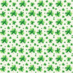 shamrock illustration seamless pattern, St. Patrick's day symbol