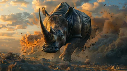 Zelfklevend Fotobehang rhinoceros © levit