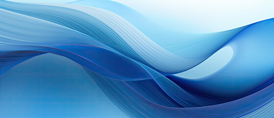 Abstract dynamic organic curved blue motion wave lines on dark background as wallpaper illustration