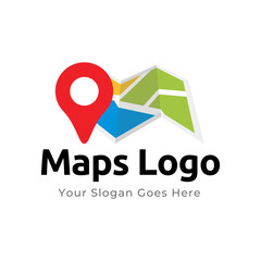 Obraz premium Map Pin Logo Design Element. Map pin location icon logo design