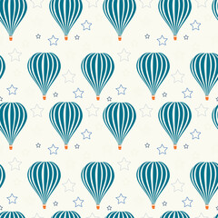 Set of seamless vector pattern with air balloons. Decorative elements for scrapbooking