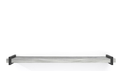 Front view empty wall shelves, design mockup for product, 3D Rendering.
