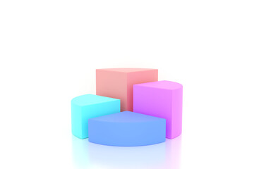 Charts and graphs, Pie chart diagram for business presentation, 3D Rendering.