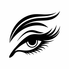 Beauty Woman Eye, Eyelash Silhouette logo design inspiration silhouette logo