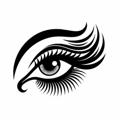 Beauty Woman Eye, Eyelash Silhouette logo design inspiration silhouette logo