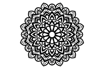 Mandala design, Floral circular mandala design, black and white background with mandala design 