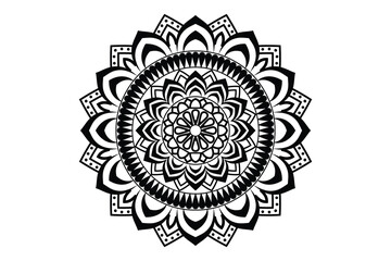 Mandala design, Floral circular mandala design, black and white background with mandala design 