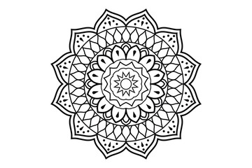 Mandala design, Floral circular mandala design, black and white background with mandala design 