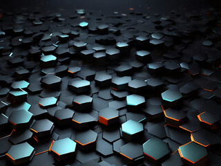 Dark hexagonal background ai generated