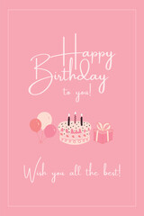 Cute birthday pink card
