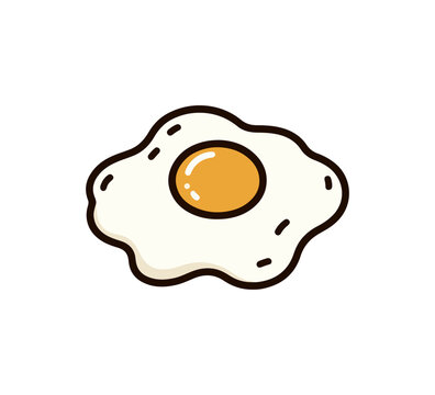 Sunny side up fried egg graphic asset vector