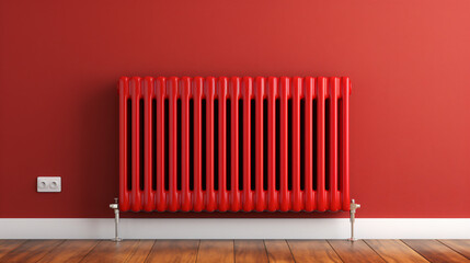 Radiator or battery heating on the background.