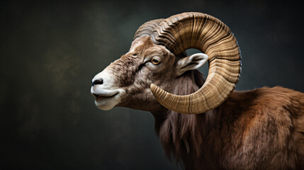 Ram of ancient breed of long tailed sheep