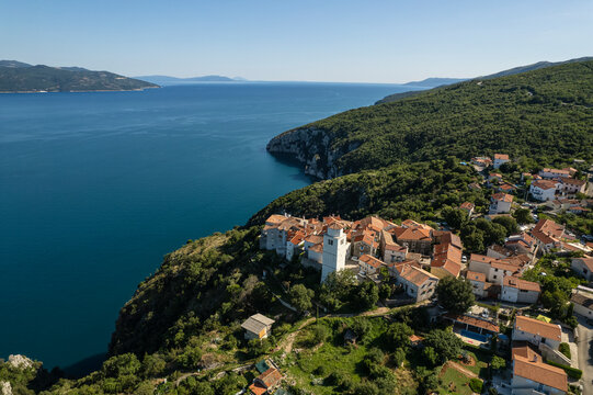 Aerial view of Brsec city from Croatia