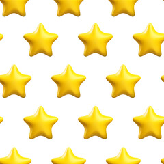 Yellow star 3d vector seamless pattern. 3d realistic stars background - 737984186