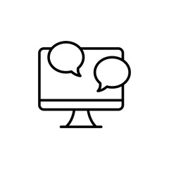 Online chat outline icons, accounting minimalist vector illustration ,simple transparent graphic element .Isolated on white background