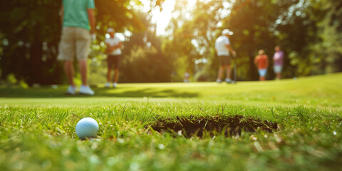 Group Enjoying a Sunny Day of Golf