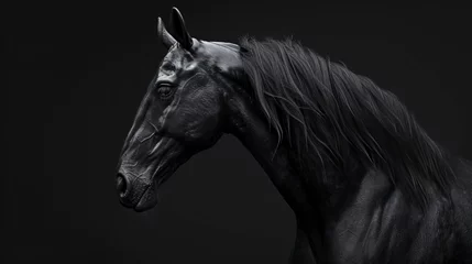 Foto op Aluminium 3d Illustration of Black horse © levit
