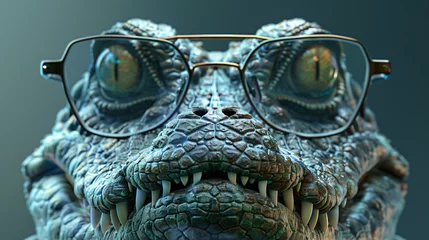 Fotobehang A crocodile with glasses © levit