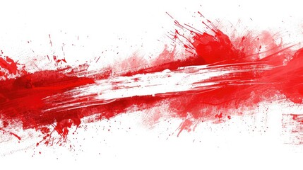Red Brushes Grunge Paint stripe. Distressed Vector Brush Stroke. Color Modern Textured banner....