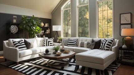 Black and White Geometric Rug