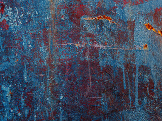 Grunge background with abstract colored texture. Old scratches, stain, paint splats, spots. - 737995797