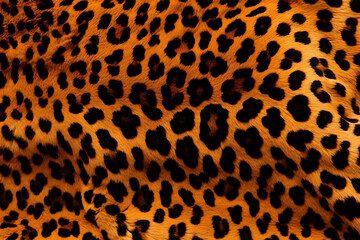 Seamless Repeating Leopard Pattern Texture in Orange and Black, A Bold and Striking Design for Fashion and Animal Print Concepts, Fabric, textile
