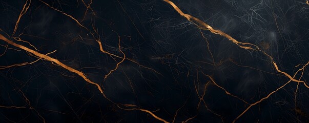 Elegant Black Marble Texture with Gold Veins for Luxury Background