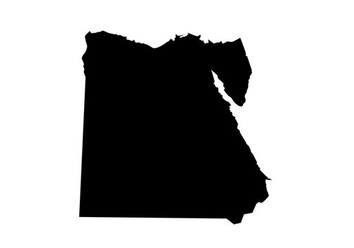 Silueta negra del mapa de Egipto