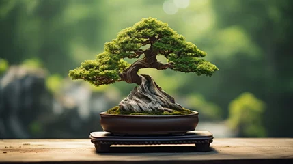 Deurstickers Bonsai Tree on Table © mohsan