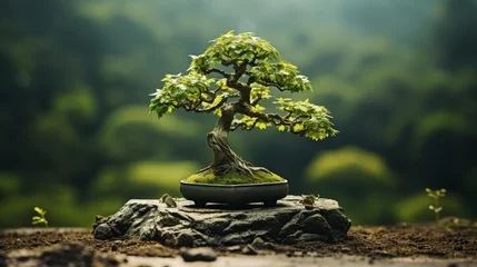 Foto op Canvas Bonsai Tree on Table © mohsan