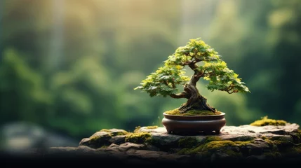 Rolgordijnen Bonsai Tree on Table © mohsan