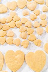 Heart-shaped sugar cookies with royal icing