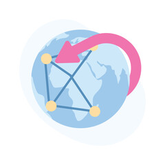 Get this amazing icon of global network in trendy style