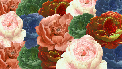 Flowers Nice Simple Vintage multi Beautiful colors Zoom Virtual Background design