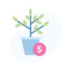Grab this carefully crafted money plant vector, icon of business development