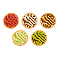 Hand drawn vector illustration of fruit pia cake or kue pia buah indonesian traditional cake