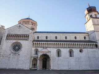 Obraz premium detail of Medieval Cathedral of San Vigilio Dome Gothic style, Trento , Italy