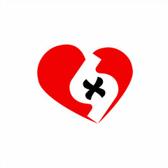 Abstract heart logo design with letters s and x.