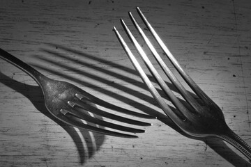 vintage forks close up,black and white shot, eating,restaurant,cooking,food,menu template