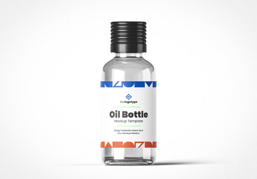 Small Glass Oil Bottle Mockup